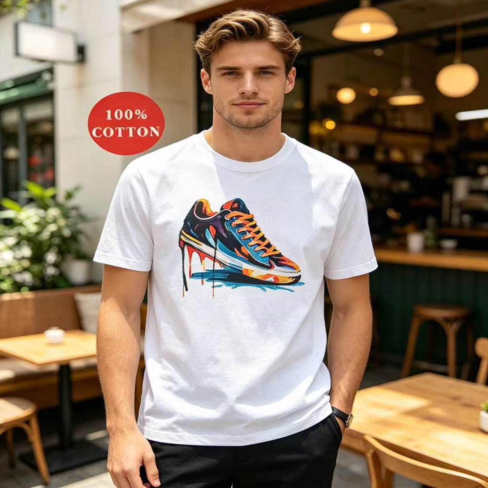 Men Shoes Under 100 - Summer Men's 100_ Cotton Short-sleeve t-shirt,