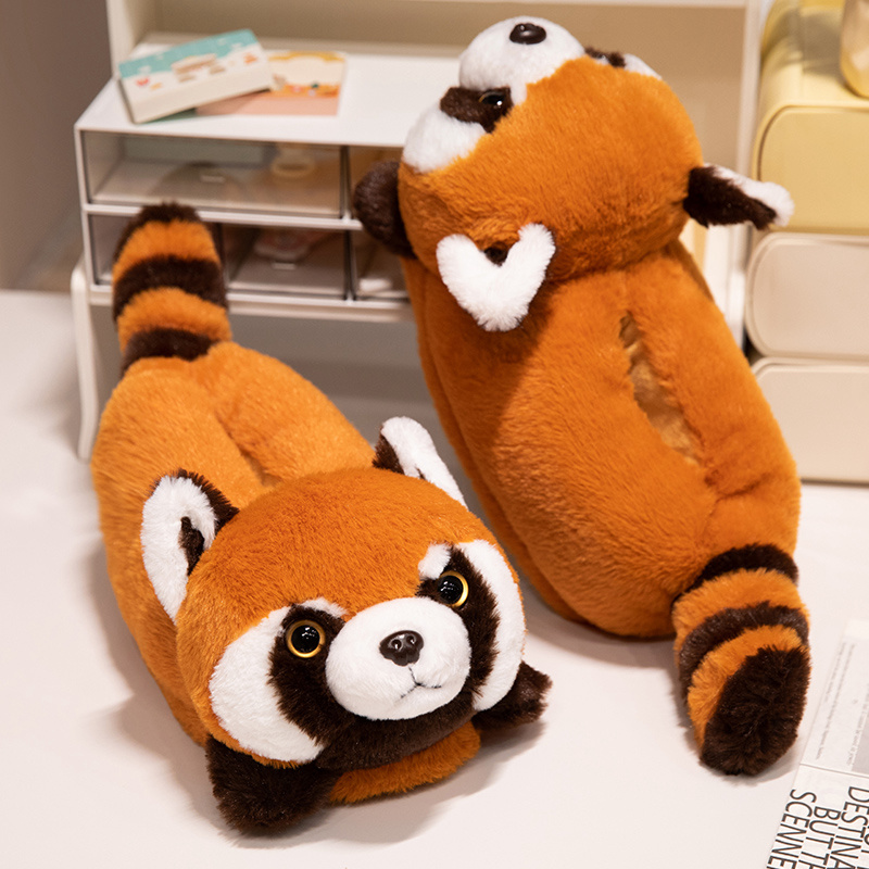 Men Shoes Red Tape - Red Panda Plush Slippers Fox Orange