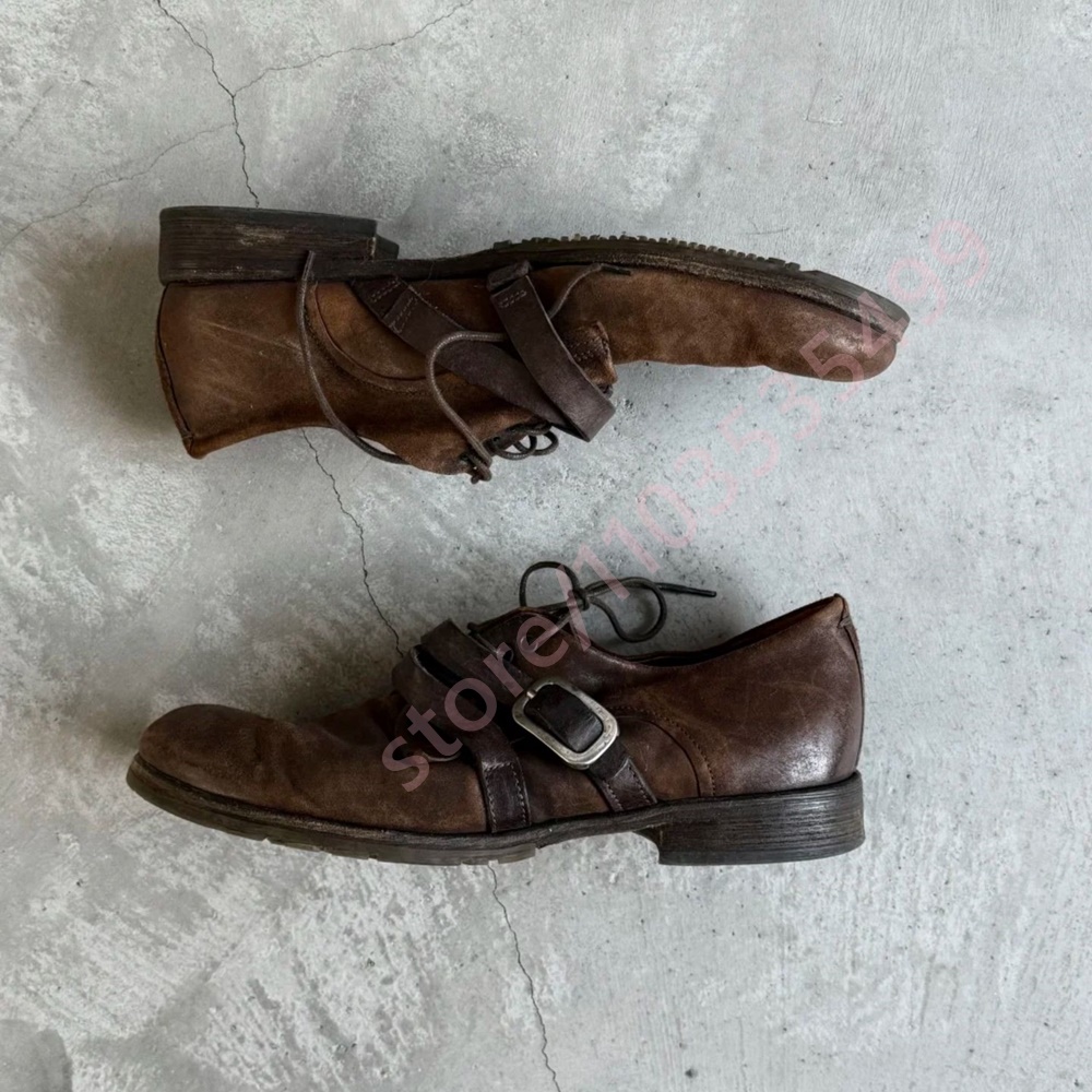 Men'S Shoes Dress Casual - 2026 Retro Distressed Brown Leather Oxford