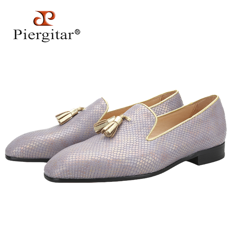 Men Shoes Red Tape - Piergitar Mauve Dragon Scale Patterned Calfskin