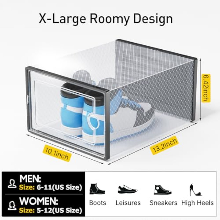 XL Shoe Boxes with Activated C - Men'S Shoes Xl recensione e prezzo