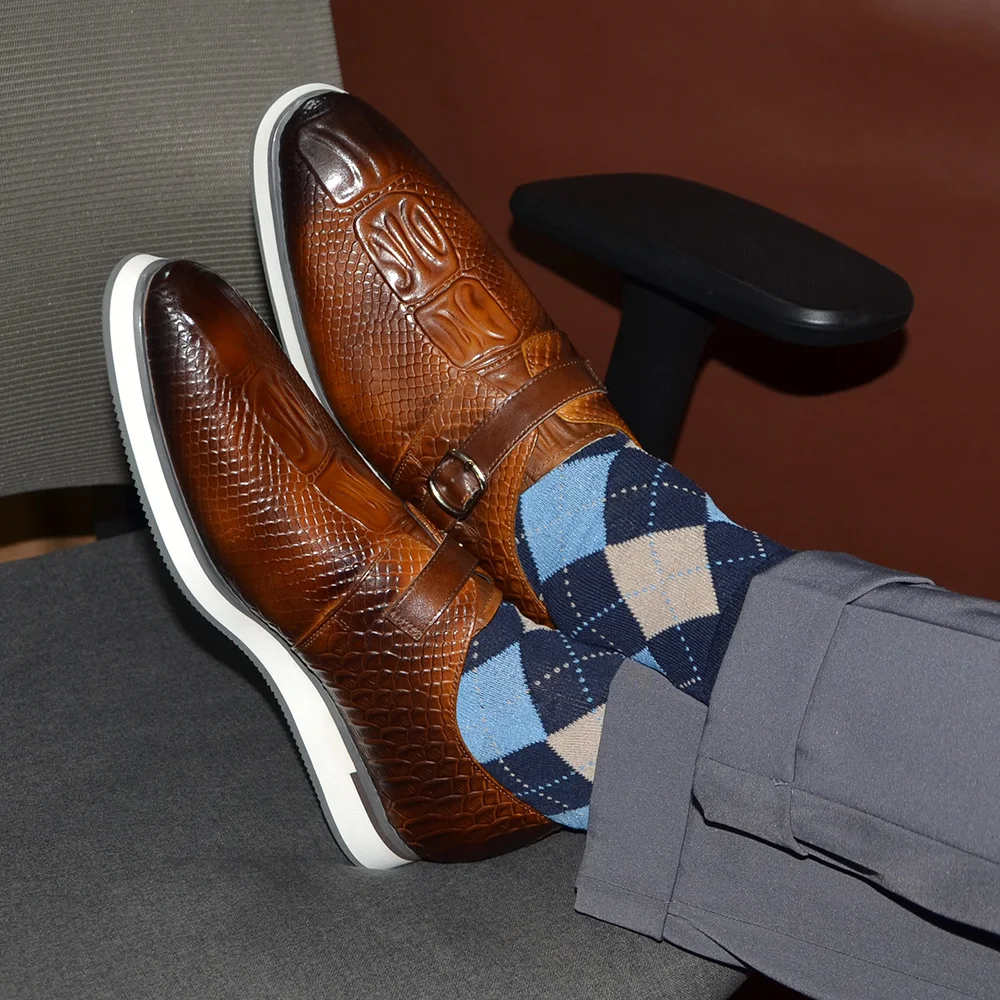Cow Genuine Leather Men's Casu - Monk Strap Shoe recensione e prezzo