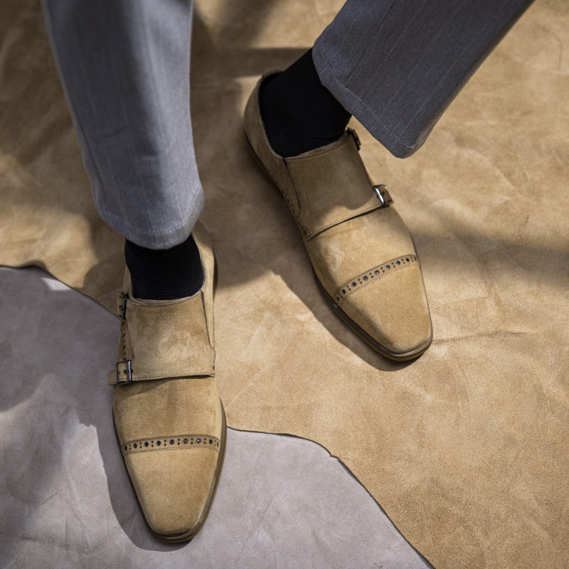 Vintage Design Men Dress Shoes - Monk Strap Shoe recensione e prezzo