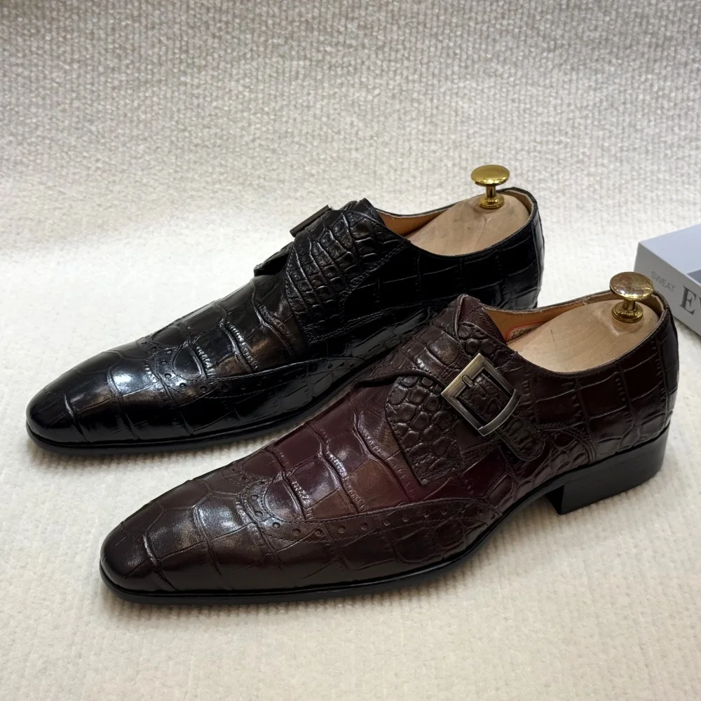 FELIX CHU Men's Genuine Leathe - Monk Strap Shoe recensione e prezzo