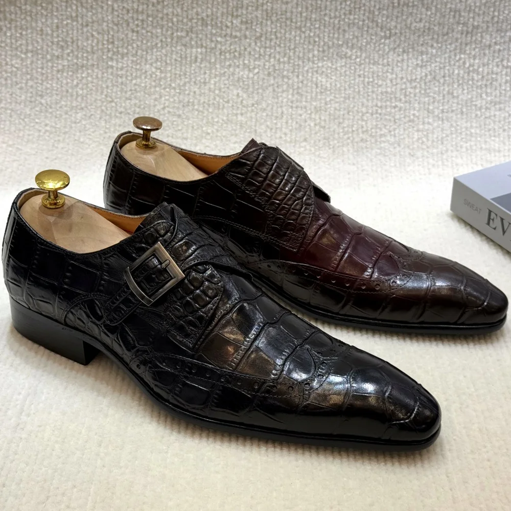 FELIX CHU Men's Genuine Leathe - Monk Strap Shoe recensione e prezzo