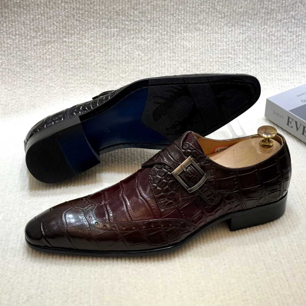 FELIX CHU Men's Genuine Leathe - Monk Strap Shoe recensione e prezzo