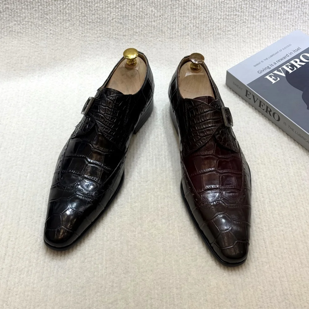 FELIX CHU Men's Genuine Leathe - Monk Strap Shoe recensione e prezzo