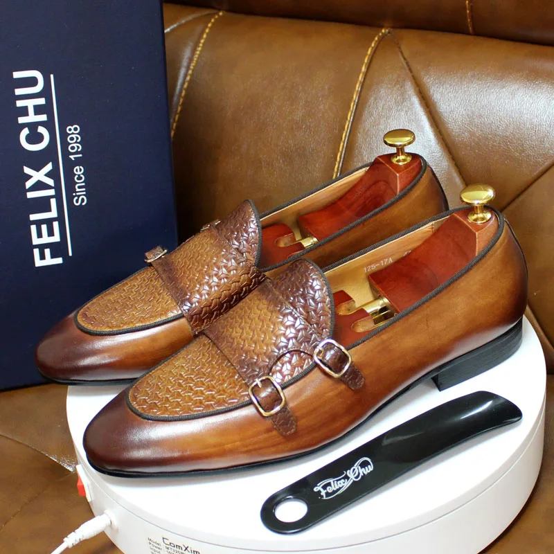 Men's Genuine Leather Loafers  - Monk Strap Shoe recensione e prezzo
