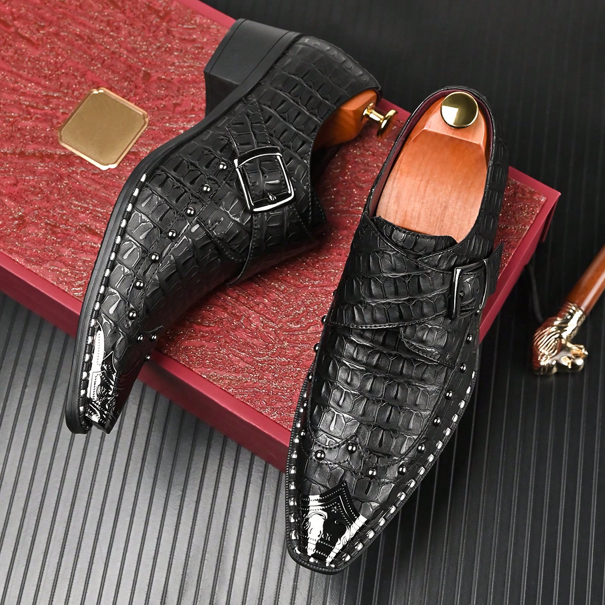 Vintage-Style Men Buckle Monk  - Men'S Shoes Dress Casual recensione e prezzo