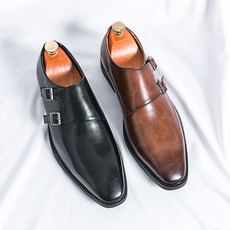 Men's Monk Leather Shoes Point - Monk Strap Shoe recensione e prezzo