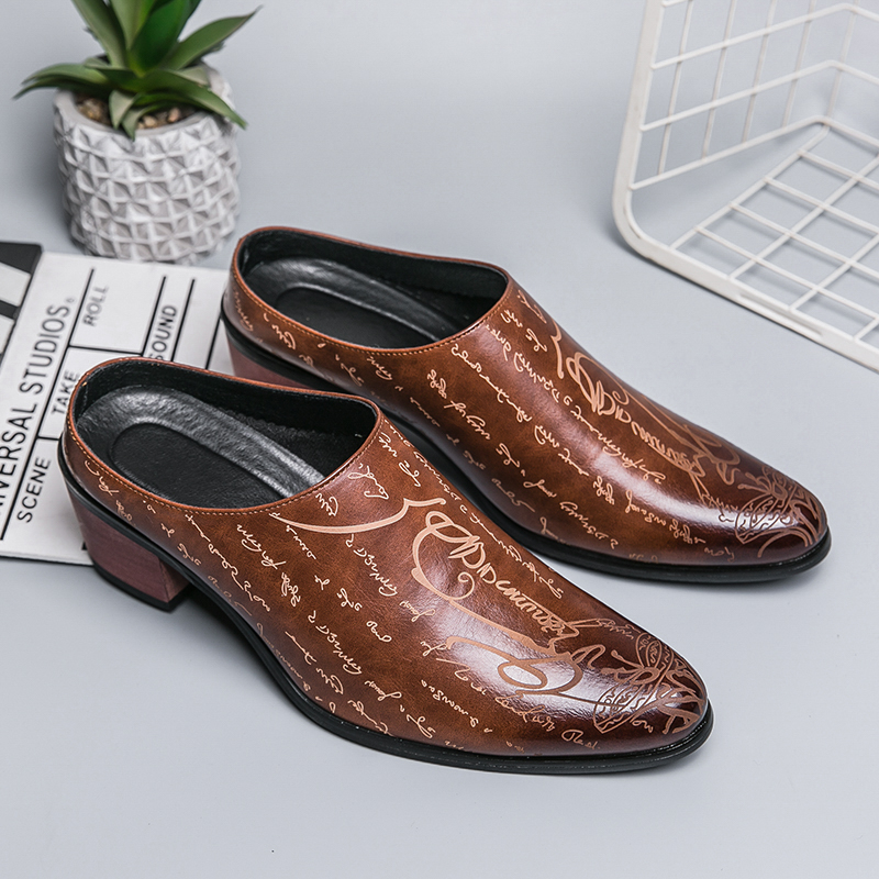 Men Brown Leather Mules Slippe - Men Shoes Office recensione e prezzo