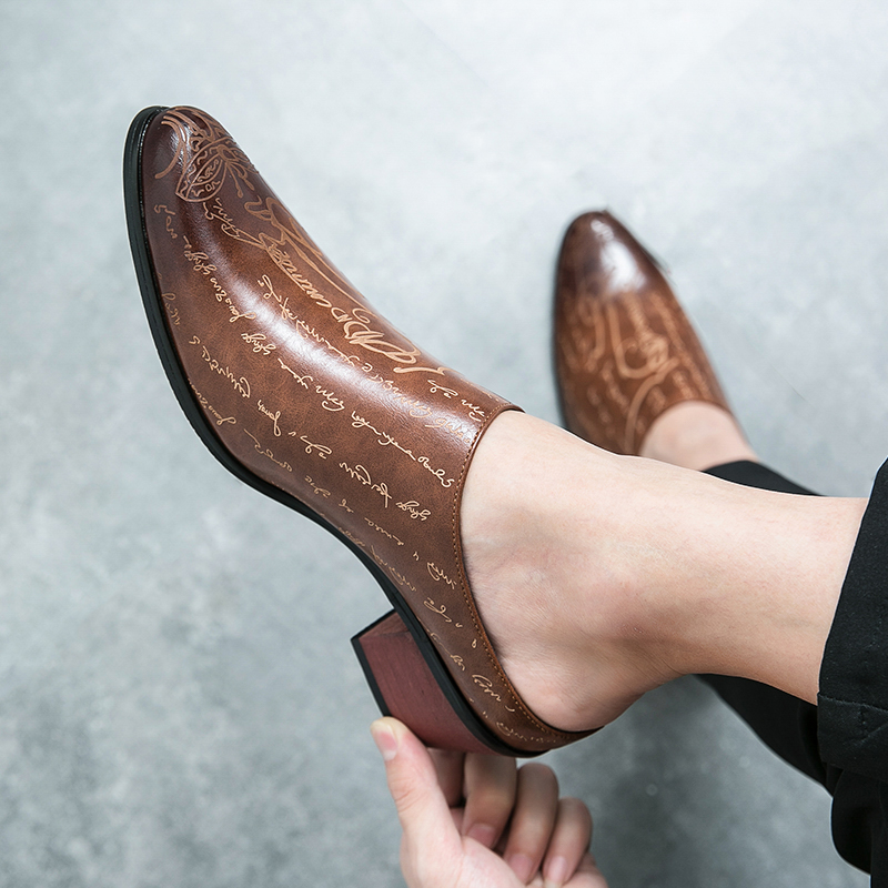 Men Brown Leather Mules Slippe - Men Shoes Office recensione e prezzo