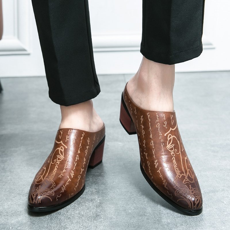 Men Brown Leather Mules Slippe - Men Shoes Office recensione e prezzo