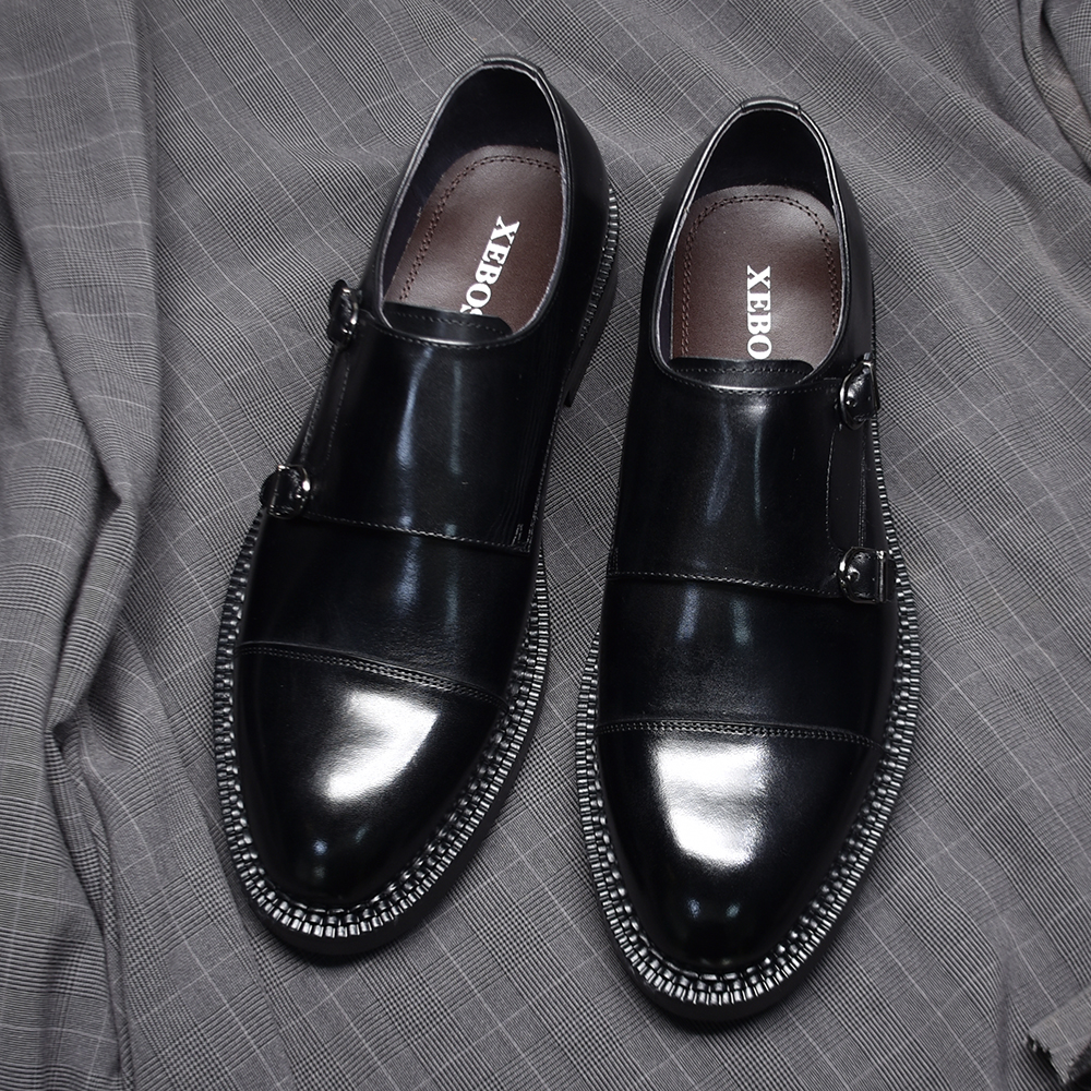 Luxury Genuine Leather Men's W - Monk Strap Shoe recensione e prezzo